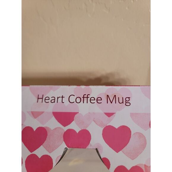 Valentines glass heart handle coffee mug clear with gold hearts set of 2 - Picture 8 of 13